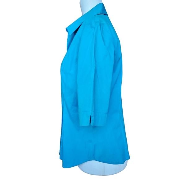 Como blue shirt blouse elbow length sleeve size 10 - Picture 4 of 12